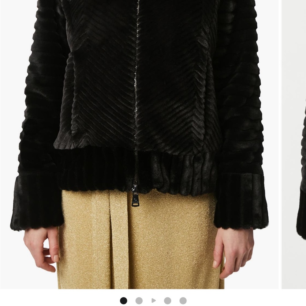 Bernardo Textured Faux Fur Jacket